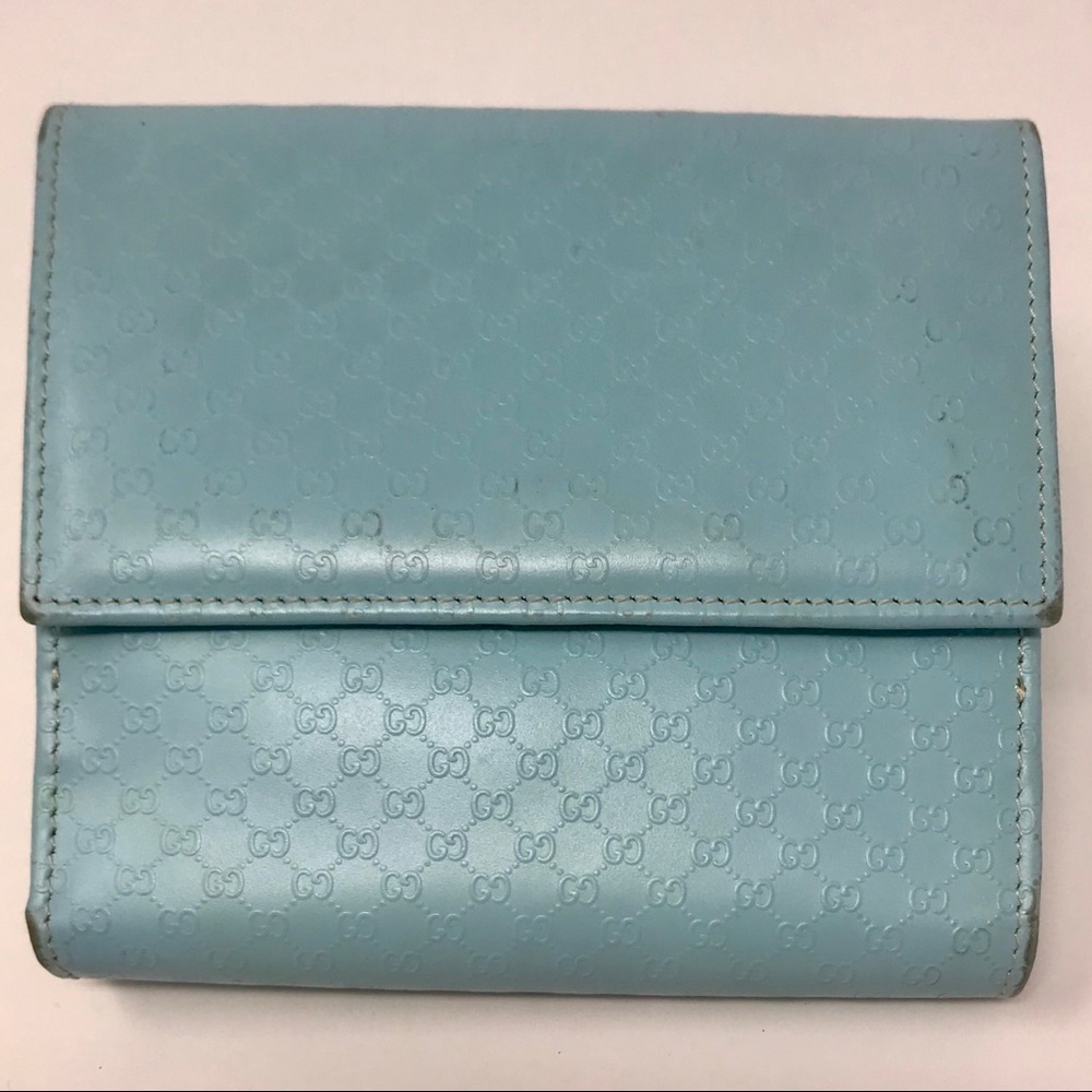 Gucci Robin Egg Blue MicroGG Leather Jackie Wallet - Picture 3 of 8